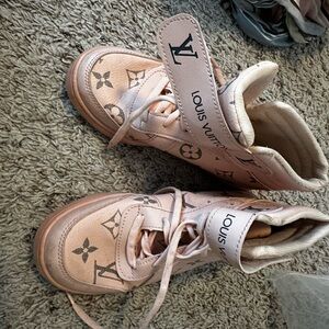 Louis Vuitton Pink High-Top Sneakers